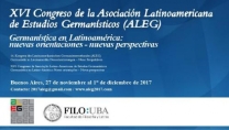 XVI Congreso de la Asociacin Latinoamericana de Estudios Germansticos (ALEG)
